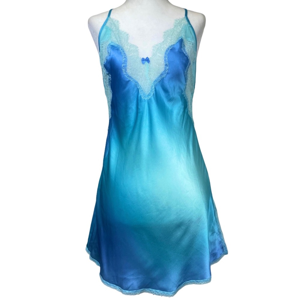 NWOT Rare 2014 Victoria's Secret Turquoise Satin Slip Dress